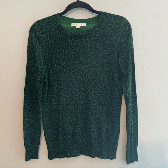 MICHAEL Michael Kors Sweaters - MICHAEL KORS Green Cheetah Print Lightweight Sweater - Size Medium